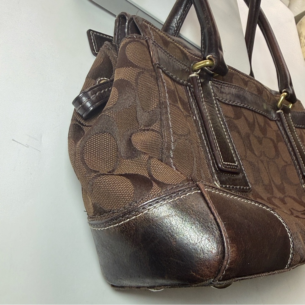Coach Hampton YK2 bag purse shoulder handbag brown logo C - Picture 8 of 14